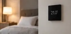 Ložnice s termostatem na zdi